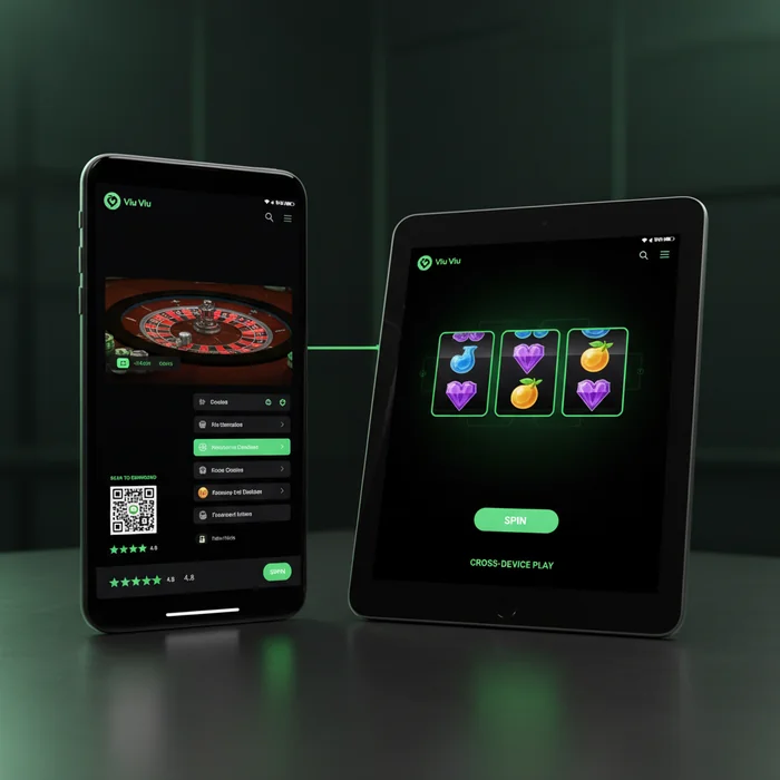 Viu Viu mobile interface — responsive display via mobile browser on smartphone